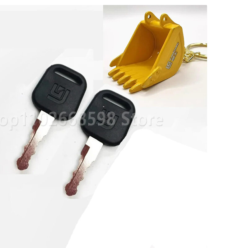 2ชิ้นรถขุดอุปกรณ์หนักพร้อมโซ่กุญแจสำหรับ Liugong กุญแจจุดระเบิด906D/907C/920/922/908/915/925/936E