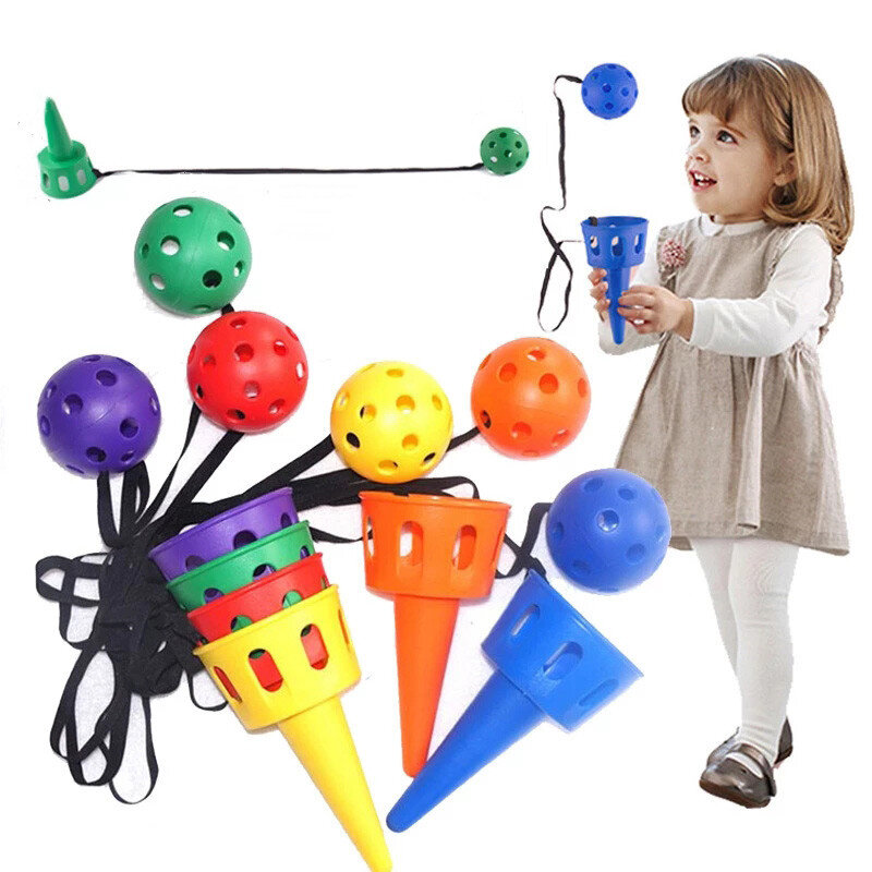Throw and Catch Ball Game Set Outdoor Toys Catch A Ball Set Ball and Cup Kids Hand Eye Coordination Training Gifts for Kids