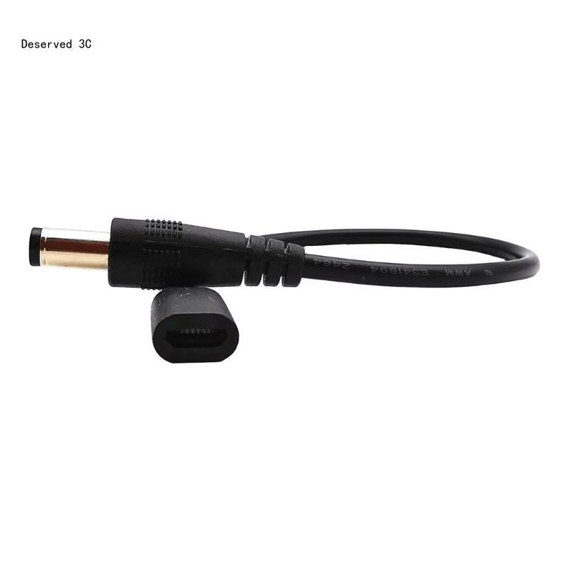 5Pin Micro USB Female 5V 5.5x2.5mm Male Adapter Connector Cable 22AWG Wire 20CM/7.87in Support 5.5x2.1mm