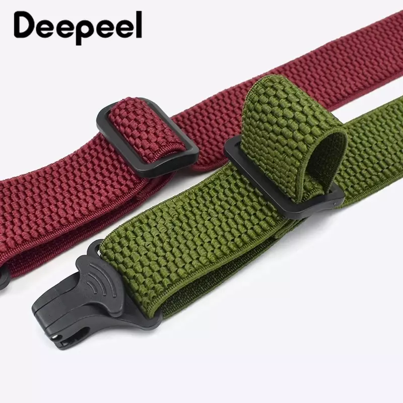 Deepeel-Pantalones informales para hombre y adulto, abrazadera de plástico con 4 clips, a rayas en forma de X, tirantes elásticos, accesorio de costura, 3,5X120cm