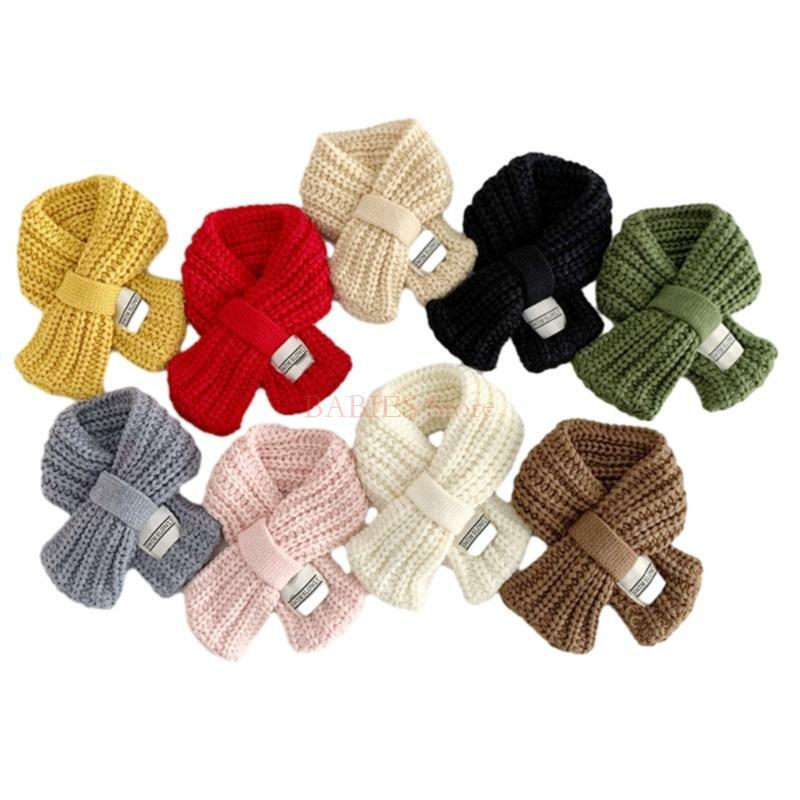 C9GB Soft and Warm Kids Scarf Knitted Neck Warmer Cosy Neckerchief Breathable Long Muffler New Year Gift for 3-12T Boys Girls