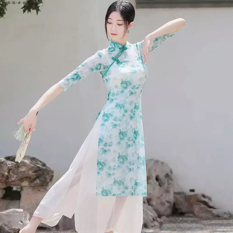 Rami Alami Linen Cetak Digital Grosir Pakaian Desainer Jahit DIY Organisasi Musim Panas Cina Tipis Terbuat dari Meter