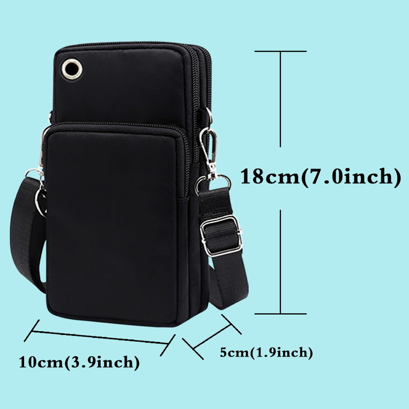Bolsa de teléfono informal de moda Universal para Huawei/HTC/LG, funda de billetera, funda de hombro de brazo deportivo, bolsa de teléfono, patrón de dientes de bolsillo