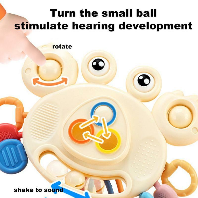 Zabawki ze sznurkiem dla dzieci struny sensoryczne zabawka ząbkowanie kraba w samolocie zabawki do podróży zabawki Montessori