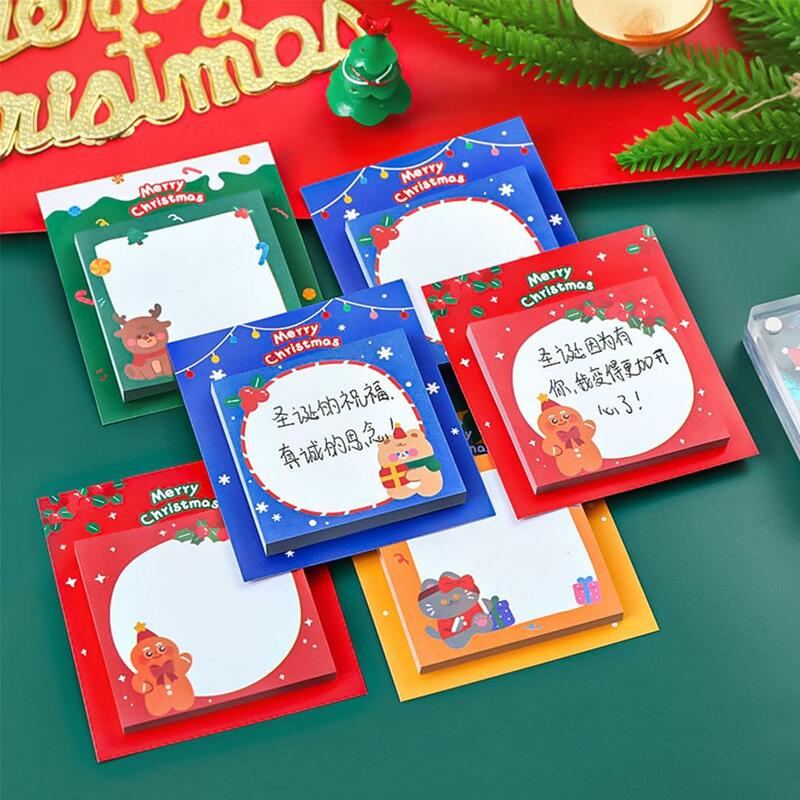 Kawaii Christmas Sticky Notes Notepad Memo Pad Cute Office Sticker Message Supplies Material Paper Stationery School Notes H1T6