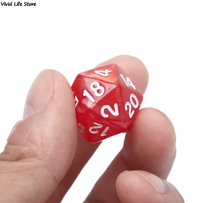 1PC Durable Pearlized D20 Dice Acrylic 20 Sided Dice For Board Game Entertainment Supplies Multiplayer Game Dice