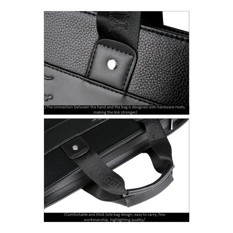 LINGZHIDAISHU Brand Business Men's Briefcase High-Quality Handbag Leather Men's Laptop Bag Messenger Bag Men