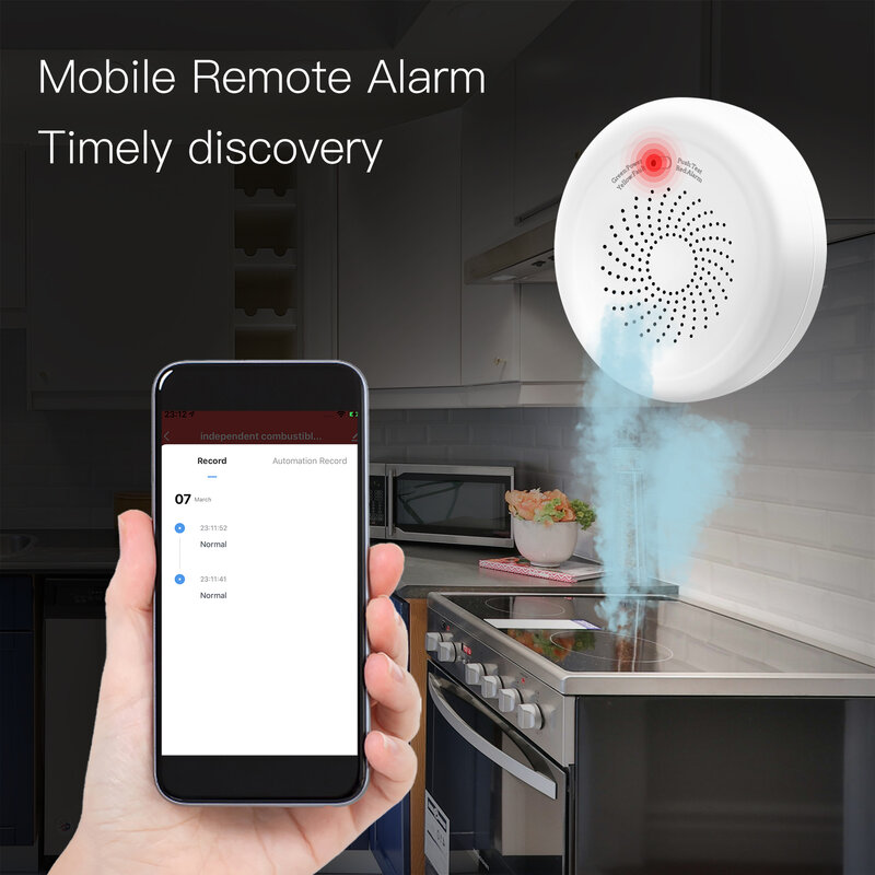 สมาร์ท ZigBee แก๊สรั่วเครื่องตรวจจับเชื้อเพลิง Sensor Tuya Smart Home Security Smart Life Tuya App รีโมทคอนโทรล