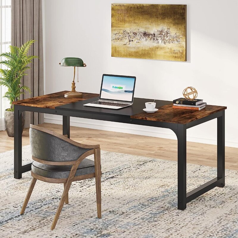 Nowoczesne biurko komputerowe, 63x31.5 cali duże biurko stolik pod komputer pracy biurkowej do biura domowego