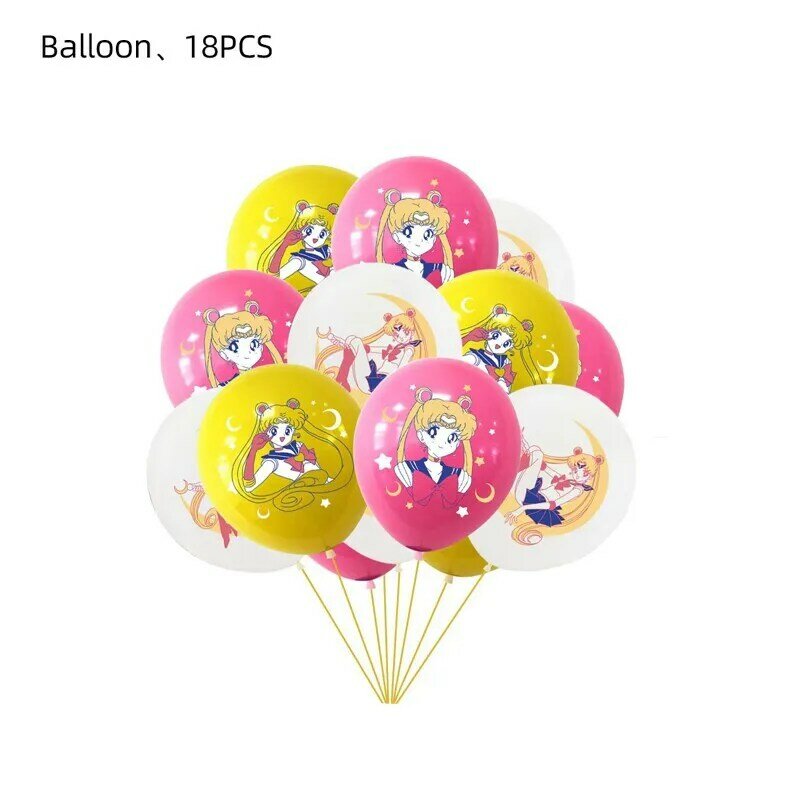 Sailored Moon Girl Party liefert Einweg geschirr Tasse Platte Ballon Banner Tischdecke für Kinder Geburtstag Dekor Baby party