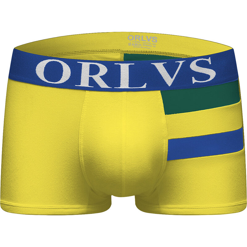 ORLVS 남성용 섹시 복서 속옷, 부드러운 긴 복서 반바지, 면 부드러운 속옷, 남성 팬티, 3D 파우치 반바지, 짧은 속옷