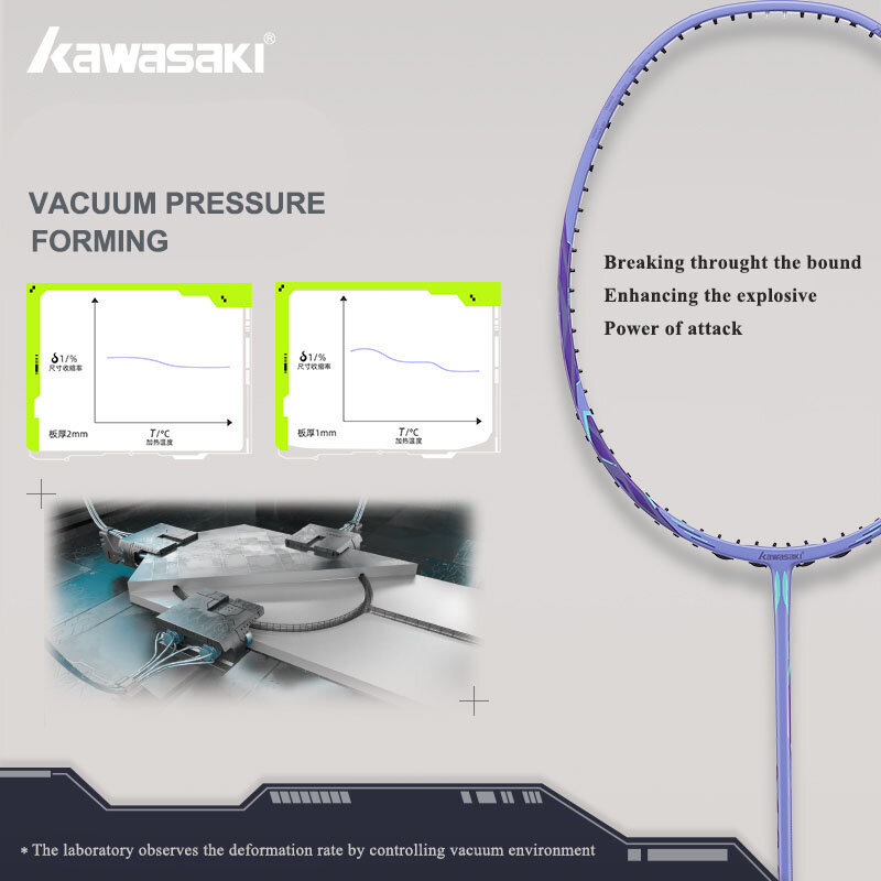 Kawasaki-raqueta de bádminton, accesorio profesional de fibra de carbono, 4U, 2023