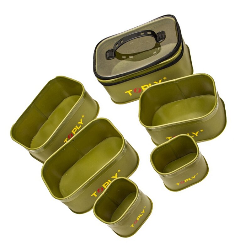 TOPLY-caja de pesca portátil de 6 piezas, resistente al agua, para acampar al aire libre