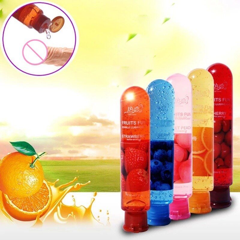80ml Adult Sexual Body Smooth Fruity Lubricant Gel Edible Flavor Sex Health Product Perfect To Warm Up Sensual Massage Sex Toys