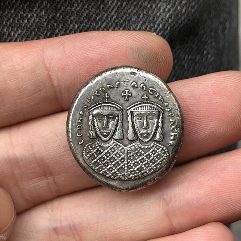 Luxury Antique Greece Brave knight Funny 3D Novelty Art Coin/Good Luck Commemorative Coin Pocket Fun Coin+Gift Bag