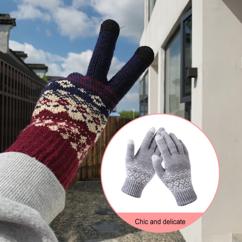 Strick handschuhe im einfachen Stil warm halten Outdoor-Touchscreen-Strick handschuh