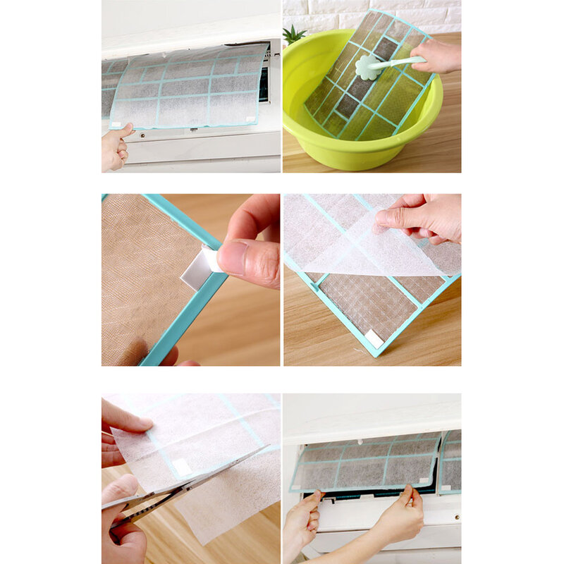 2 sztuki włókniny filtr klimatyzatora papieru pyłoszczelna siatka do cięcia na wylot powietrza 35cm X 40cm do domu