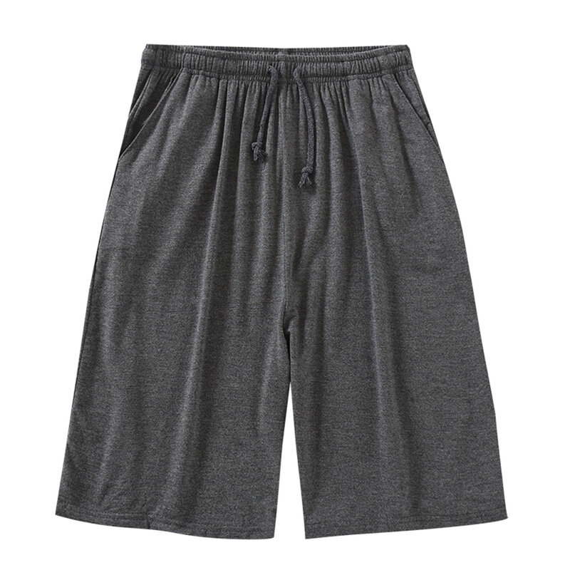 Shorts de pijama de algodão modal masculino, calções de joelho, calções para dormir, tamanho grande, shorts de praia de verão L a 8XL