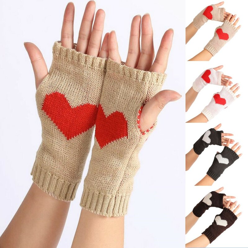 Y2K Fashion Pentagram Knitted Fingerless Winter Gloves Soft Warm Wool Knitting Arm Flexible Hand Gloves Warmer for Men Women
