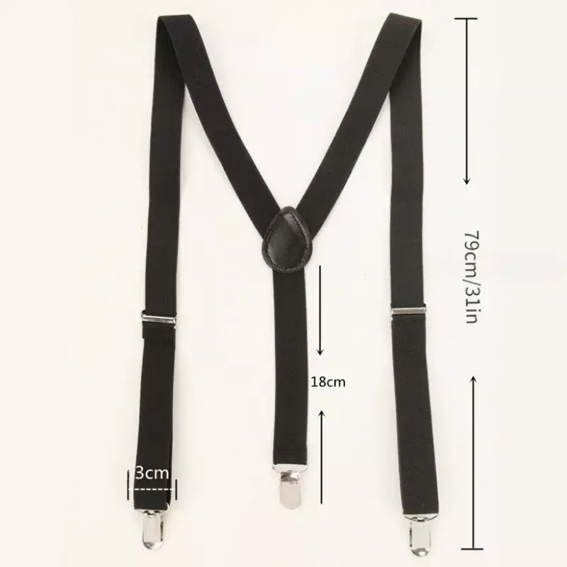 3cm Wide Suspenders High Elastic Adjustable Straps Suspender Unisex Heavy Duty X Back Trousers Braces for Wedding Suit Skirt