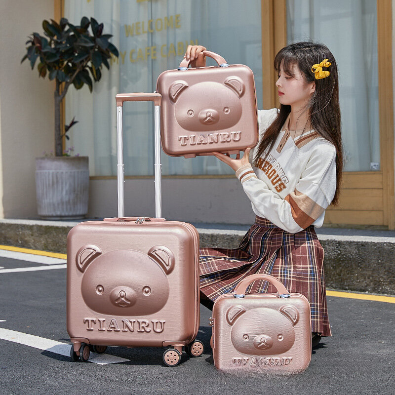 Luggage 20 inch Girls Trolley Bag Fashion Women Suitcase Children's Trolley Case children's Cartoon travel suitcase on wheels