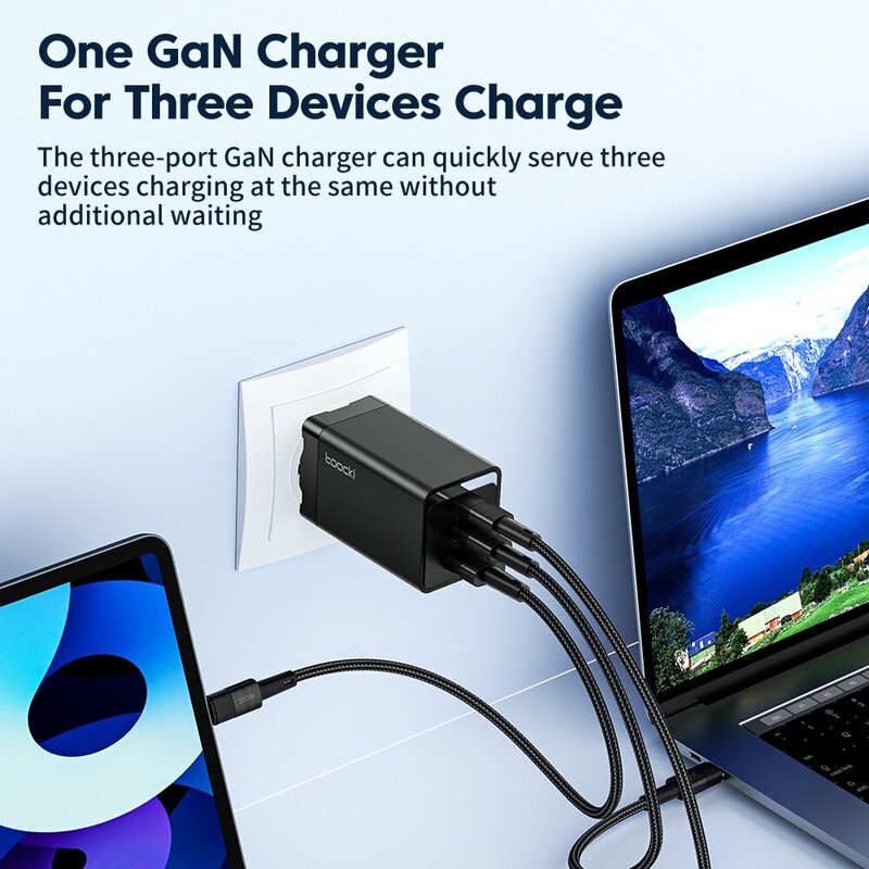 Toocki 67W GaN USB C Charger Quick Charge 65W QC4.0 PD 3.0 45W USB C Type C Fast USB Charger For iPhone 15 14 13 12 Pro MacBook