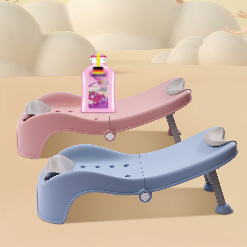 84*40*34cm Blue /Pink Shampoo Chair Kids Hair Washing Chair Seat Toddler Headrest Adjustable Cushion PTR+PP