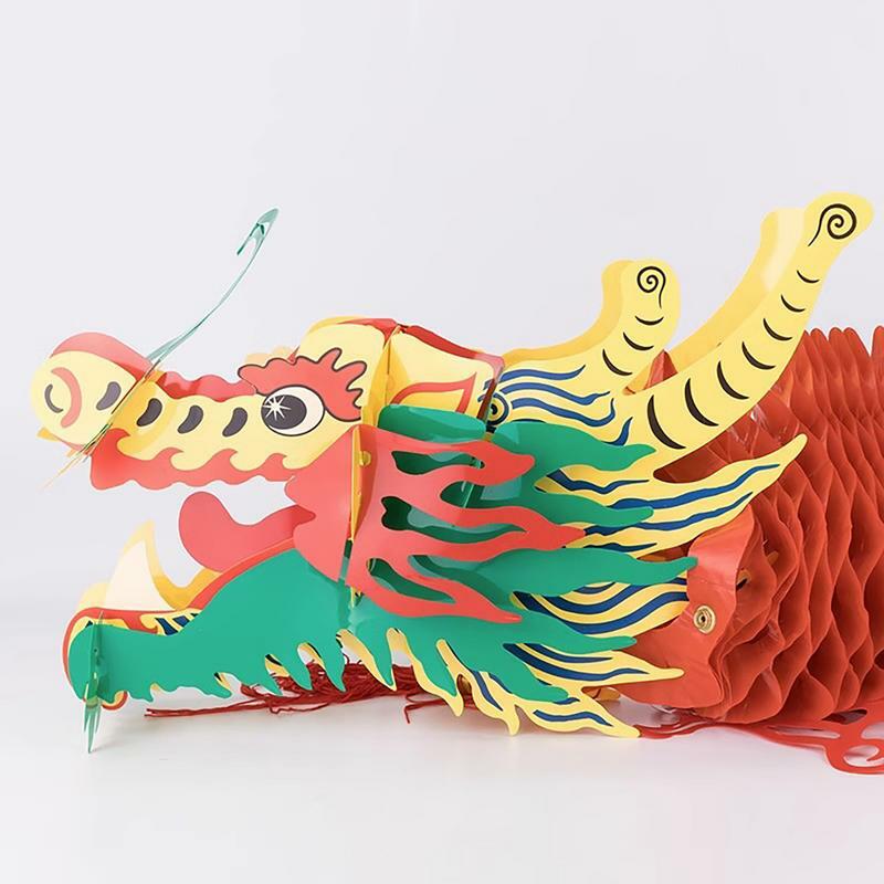 Новогодние декоративные украшения в китайском стиле, бумажные фонари, подвеска в виде дракона на потолок, гирлянда с драконом 2024 год