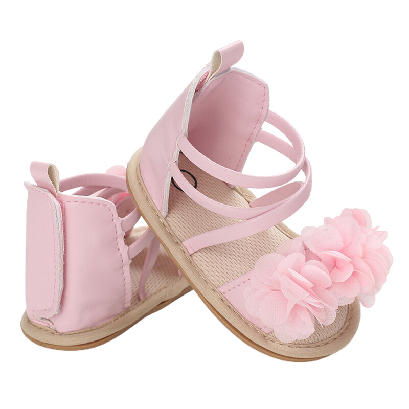 2022-04-12 Lioraitiin 0-18M เด็กทารกแบบลำลองสำหรับเด็กผู้หญิงรองเท้าแตะดอกไม้ Patchwork Soft Sole ลื่นรองเท้าแบนเจ้าหญิง