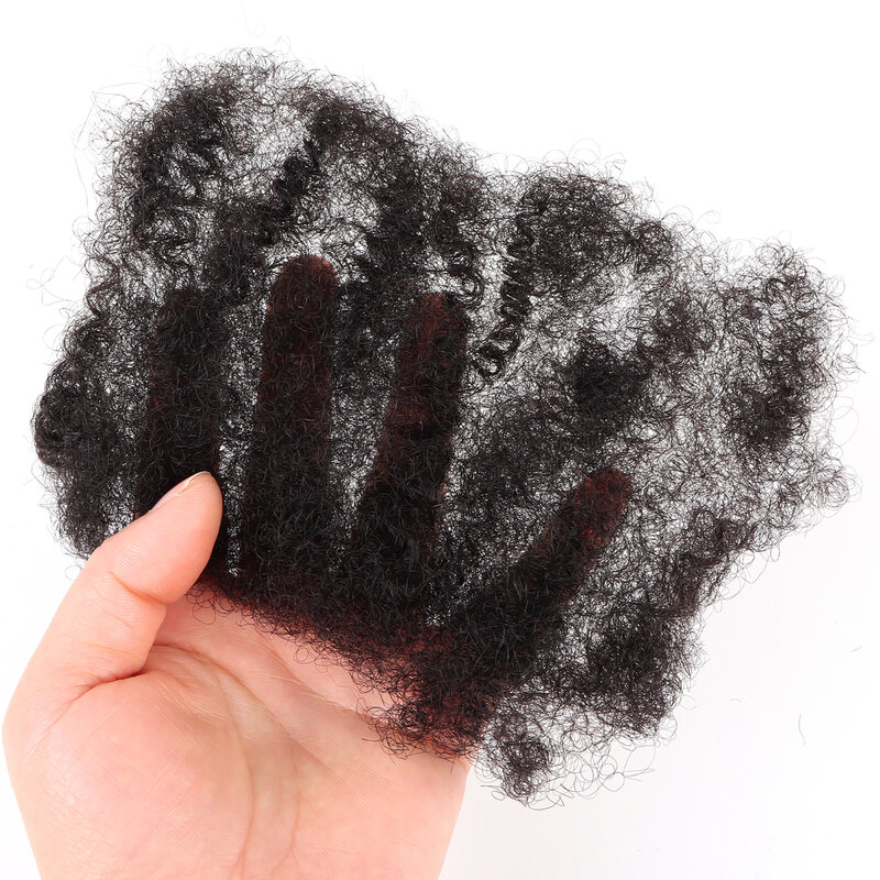 Ahvast atacado apertado afro kinky cabelo volume 100% humano hiar para crochê dreadlocks de preto 8 polegada reparação locs