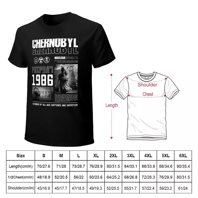 T-shirt cernobil magliette vuote t-shirt corta t-shirt nera tinta unita da uomo