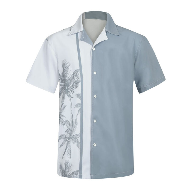Camisa holgada de manga corta para hombre, camisa con estampado 3D de Hawái europeo y americano, primavera y verano, 2024