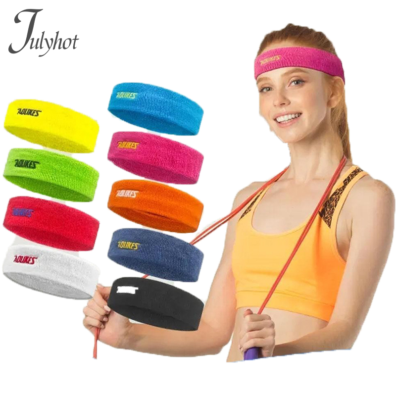 Unisex Cotton breathable Sweat Headband Sweatband women Yoga Hair Bands Head Sweat Bands Sports Safety