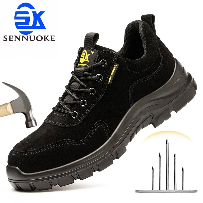Safety Shoes Men Work Shoes Flexible Lightweight Soft Steel Toes Free Shipping Industria Protection for the Feet