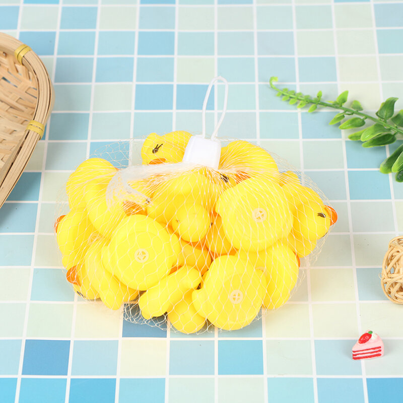 20 pçs/saco amarelo pato chuveiro de bebê água brinquedos de borracha crianças presente brinquedos de banho de bebê