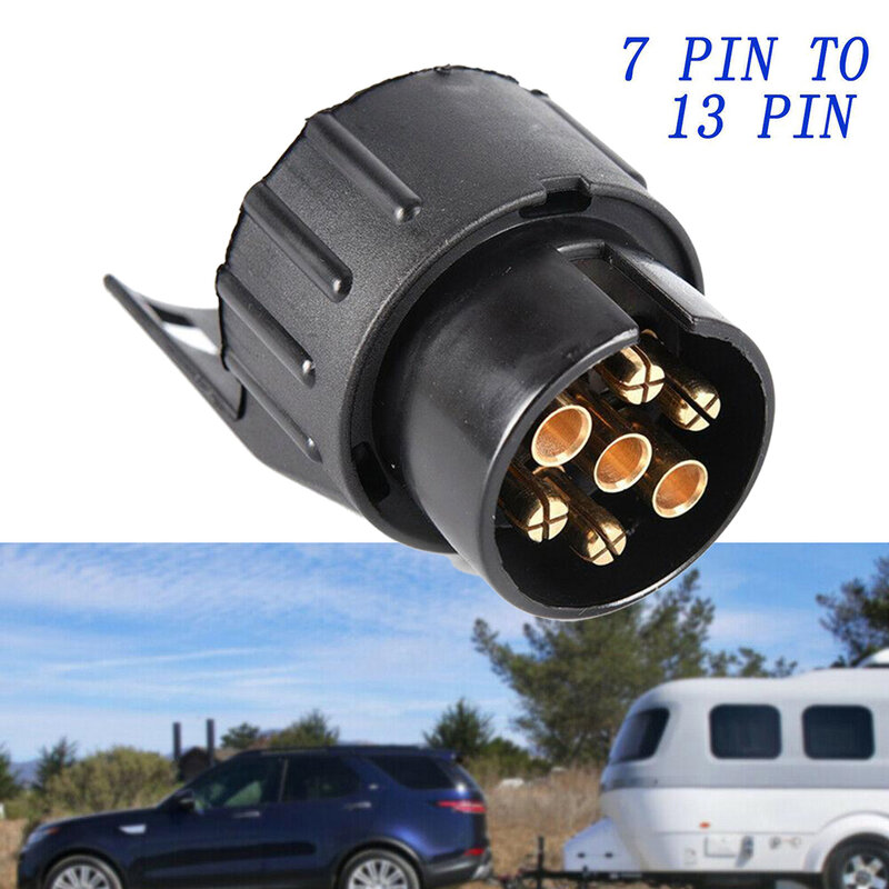 Adaptateur de prise de remorquage étanche, connecteur de remorque, barre de remorquage 12V, bouchons, prise, voiture, camion, caravane, accessoires, 7 broches à 13 broches