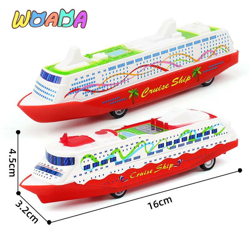 1 pz Cruise Boat Ship Model Collection tirare indietro scorrevole Steamship Gliding Toy regalo per bambini gioco per bambini novità Gag Toys
