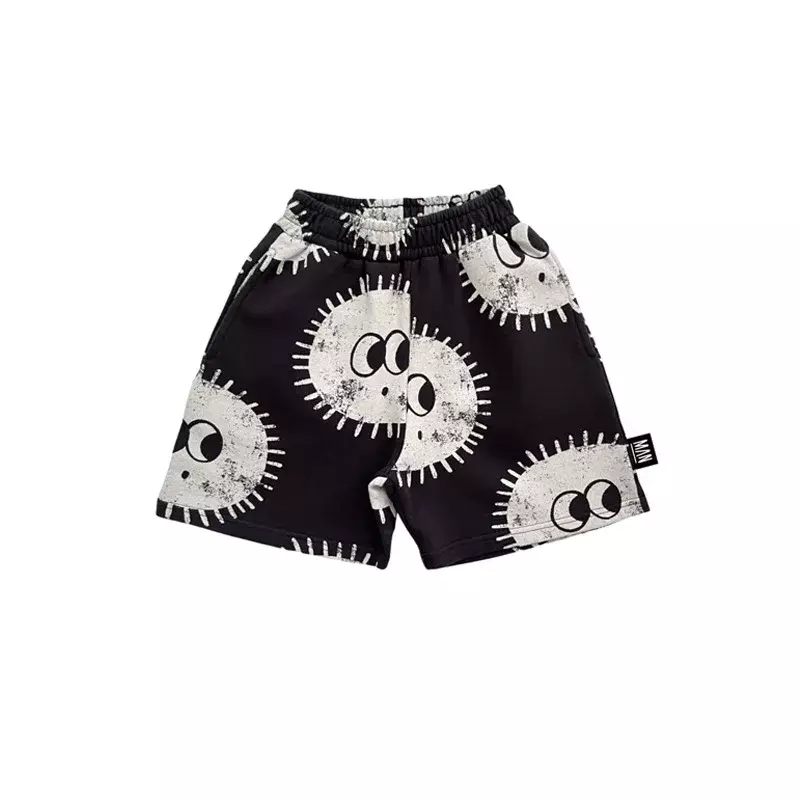 LMH-Camiseta estampada para niños, pantalones cortos de algodón, conjunto de manga corta informal, novedad de verano 2024
