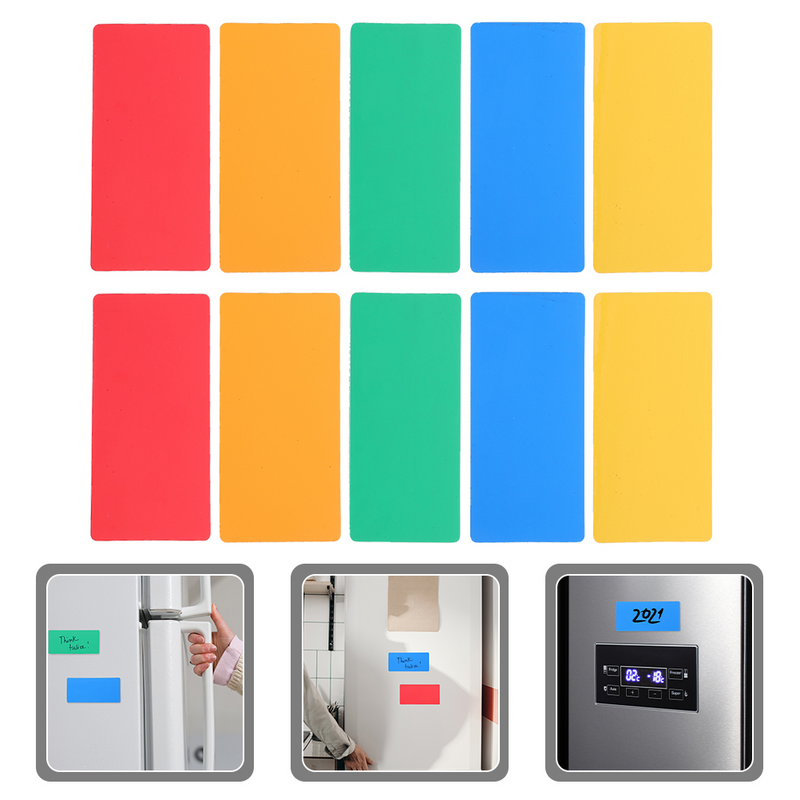 Etiquetas magnéticas de pizarra blanca para refrigerador, pestañas de notas de colores, etiqueta de limpieza
