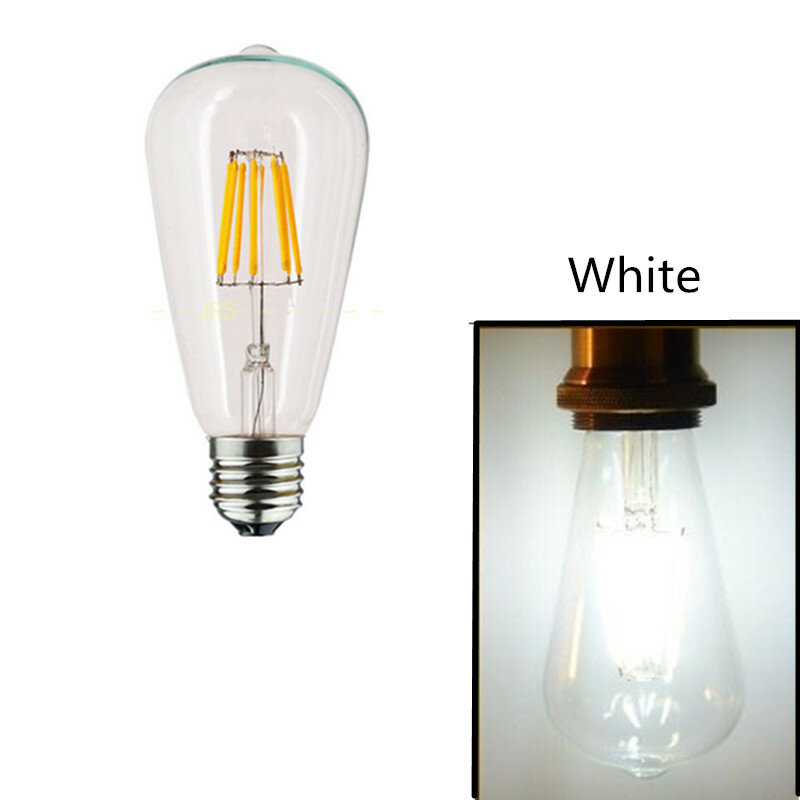 6PCS LED St64 E27 2W 4W 6W 8W 10W 12W 16W 4000K Weiß Warm Intage Edison Glühbirne dimmbar E27 B22 110V 220V Energie lampe