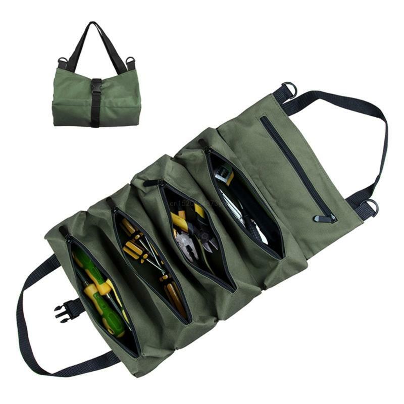 Bolsa enrollable portátil para herramientas, bolsa transporte para ahorro espacio, resistente agua y duradera, Q81C