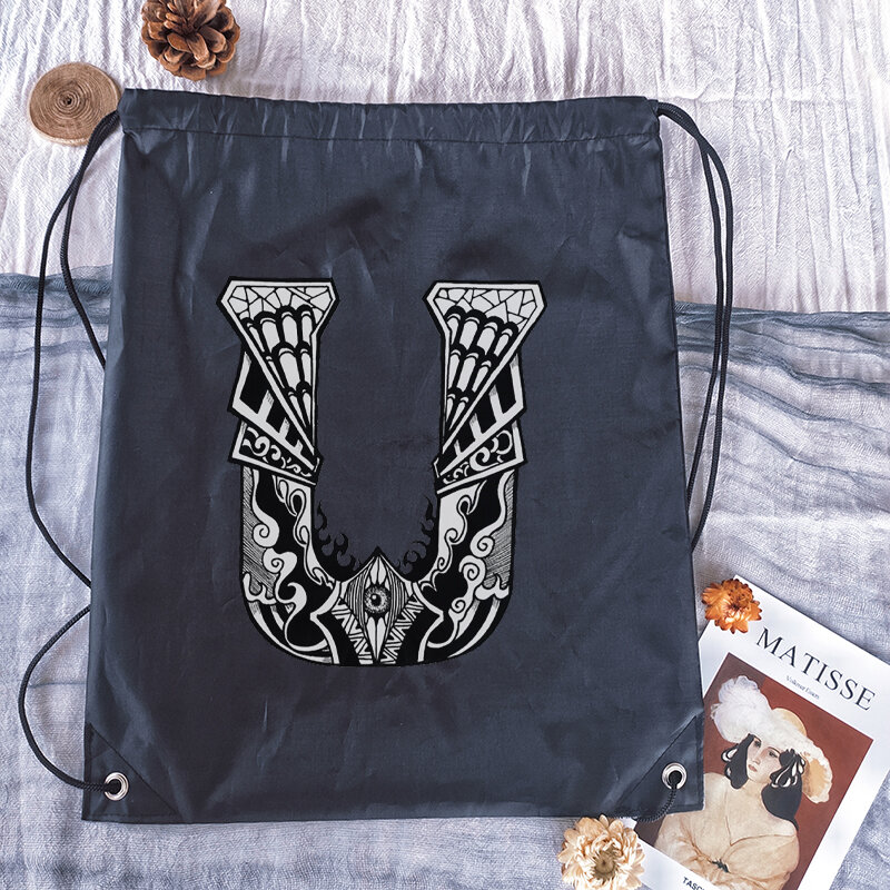Сумка на шнурке, креативная женская сумка для хранения с надписью, модные сумки для покупок, рюкзак для подростков, сумка для книг, водонепроницаемая сумка