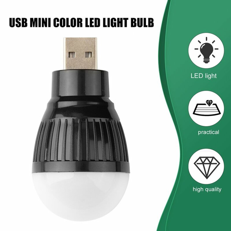 Mini lâmpada LED multifuncional portátil, pequena luz de emergência, lâmpada de destaque de poupança de energia, USB, ao ar livre, 3W