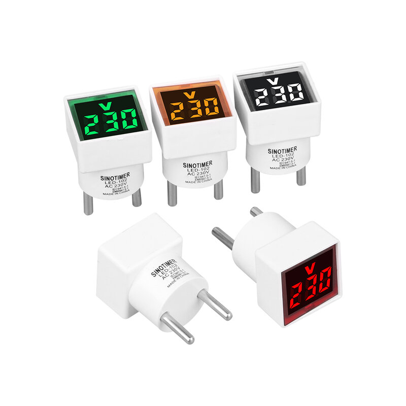 Voltmètre numérique LED carré AC 50-500V, voltmètre, prise UE, outil d'électricien, testeur, détecteur