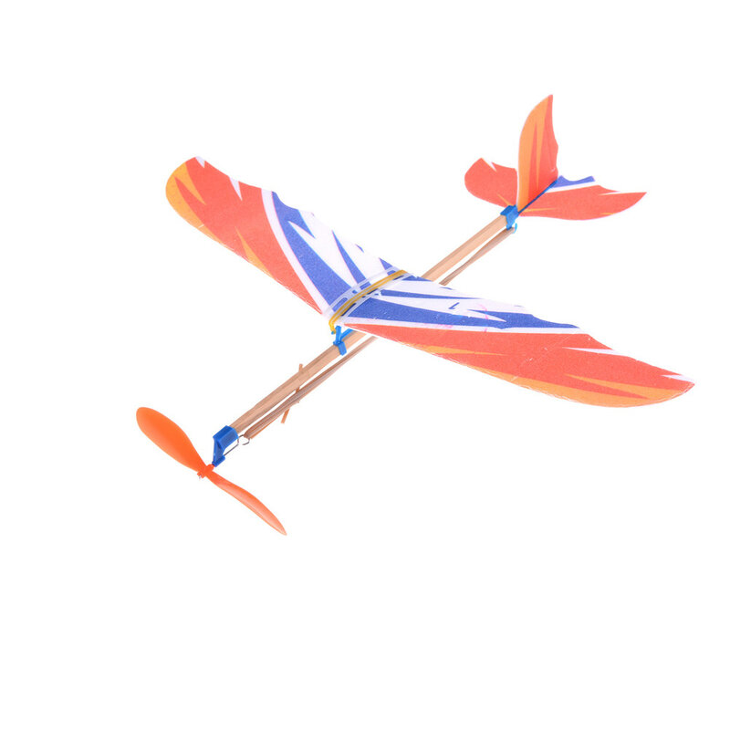 1 قطعة DIY بها بنفسك الأطفال لعبة شريط مطاطي تعمل بالطاقة طائرة نموذجية عدة الأطفال لعبة رغوة البلاستيك التجمع طائرة نموذجية لون عشوائي