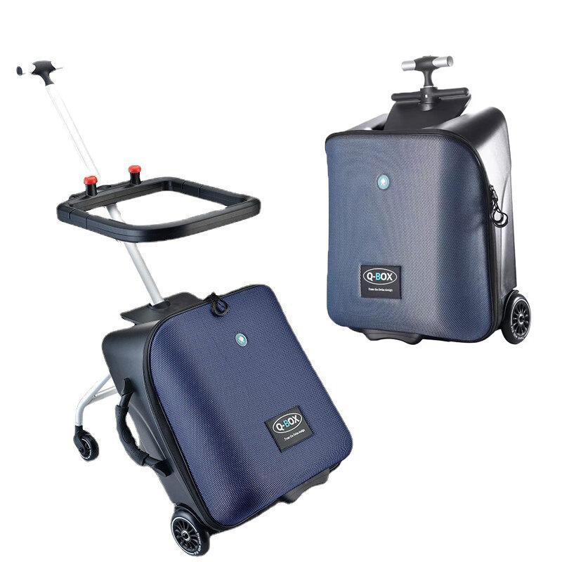 New Lazy Luggage Kids Suitcase Upgraded Version Baby Sitting on Trolley Bag Suitcase travel 20inch Carry On Rolling Luggage gift