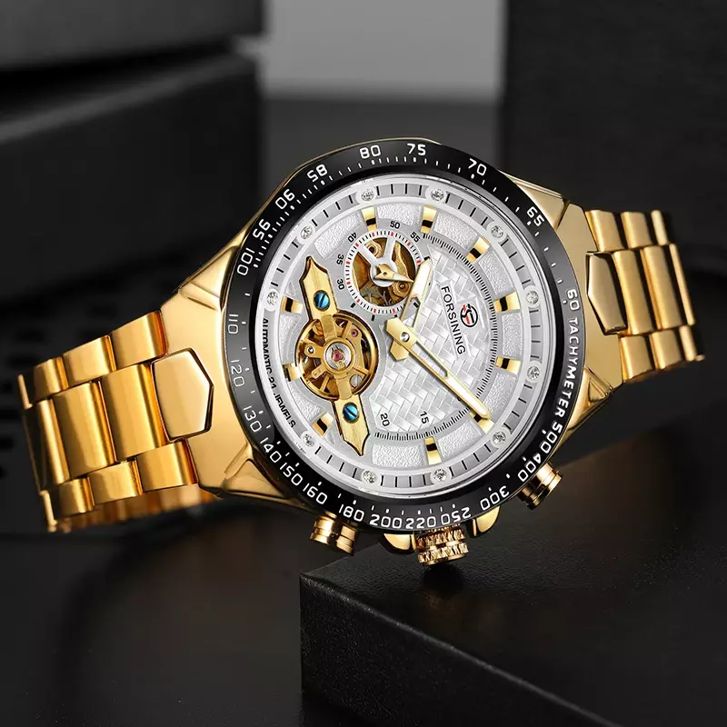 Edelstahl wasserdichte mechanische Uhr Top Marke Saphirglas Automatik uhr Luxus Business Herren uhr
