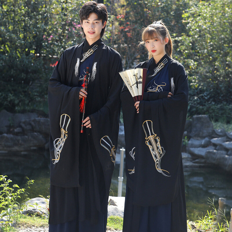 Batas Hanfu de estilo tradicional chino para hombre, ropa de Cosplay de espadachín, pareja tradicional china antigua, vestido folclórico Hanfu