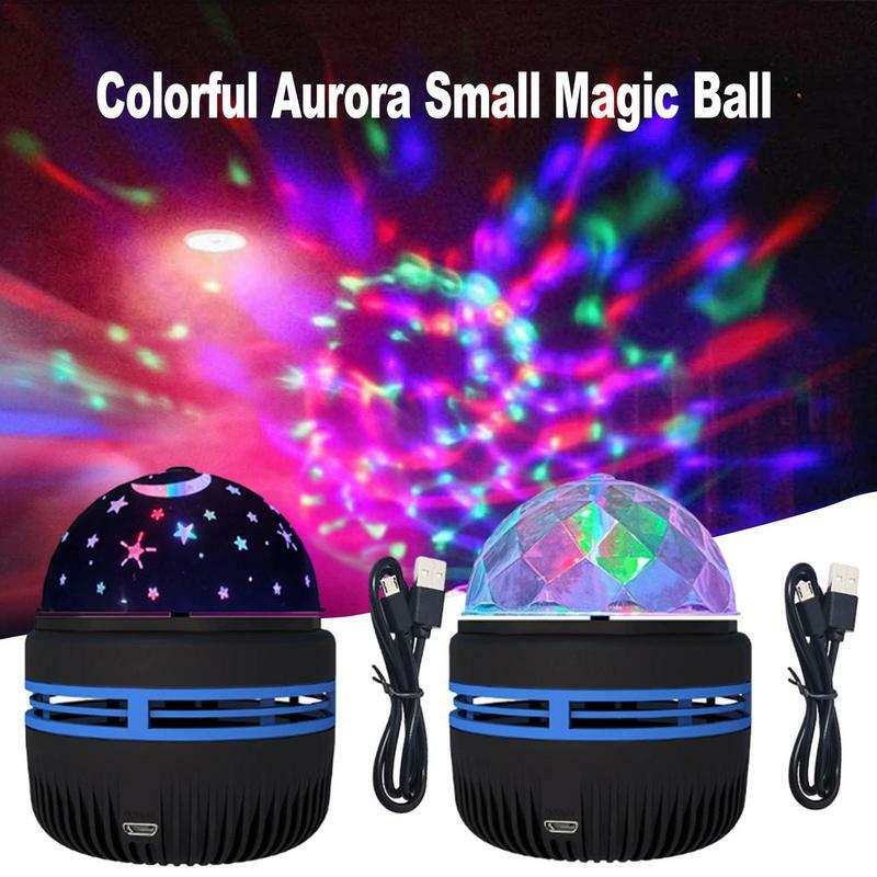 Dj الإضاءة صوت حفلة السيارات USB ديسكو الكرة أضواء صغيرة RGB متعدد الألوان سيارة جو غرفة الزينة مصباح ماجيك ستروب ضوء