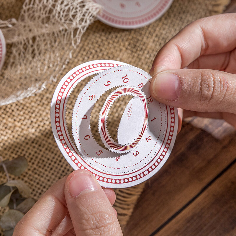 50 unids/pack Vintage INS ahuecado borde circular nota se puede rasgar ahuecado anillo DIY papel de fondo decorativo
